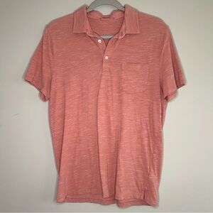 Express Pique Men's Size Medium Salmon Fitted Short Sleeve Polo Shirt